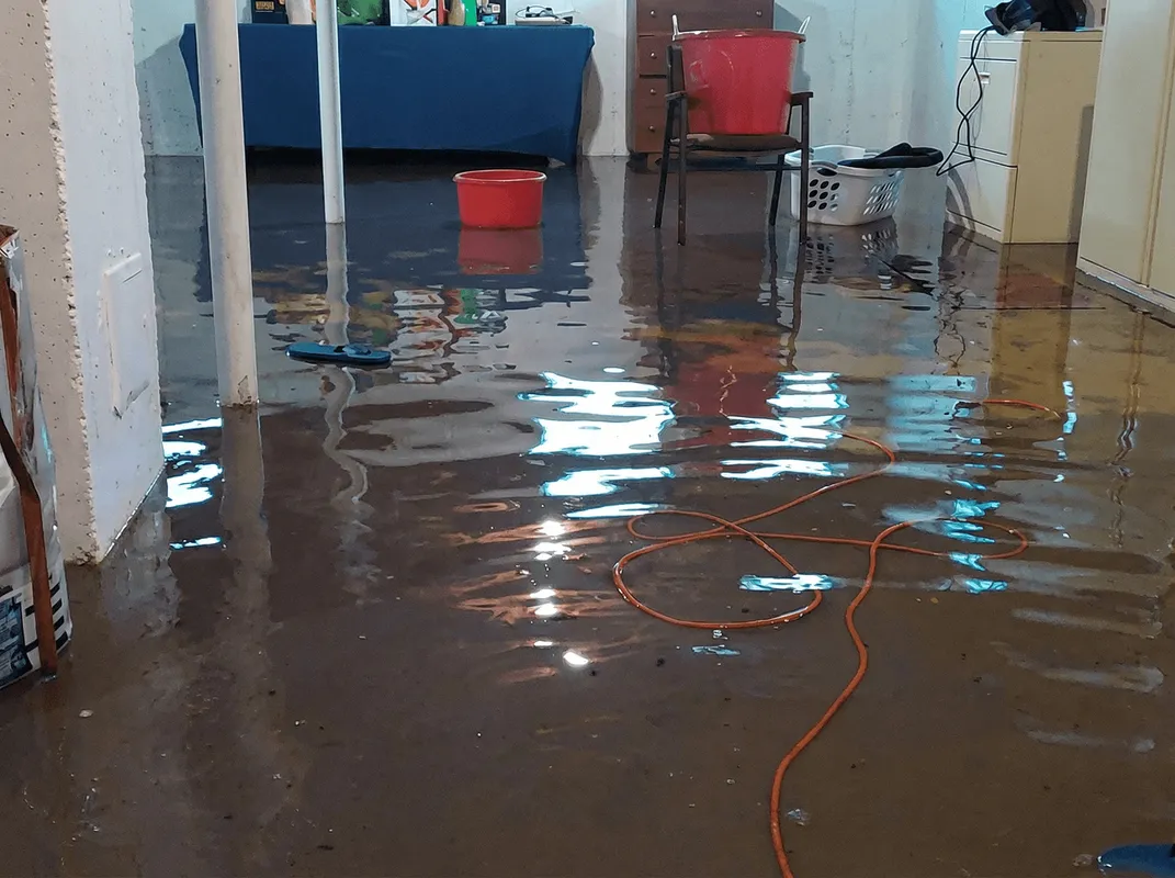 Basement with boiler, cabinets and washing machine completely flooded in West Palm Beach, FL